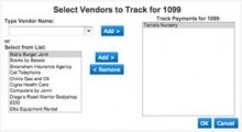QuickBooks Online select vendors to track for 1099